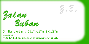 zalan buban business card